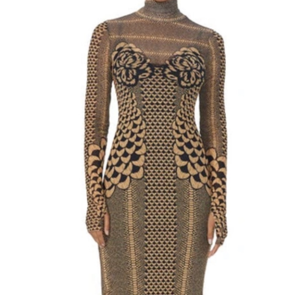 Afrm Shailene Gilded Petals Dress